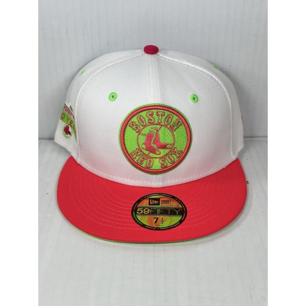 Size 7 1/2 New Era Boston Red Sox 59FIFTY Fenway 100 Years Patch Hat Cap NWT